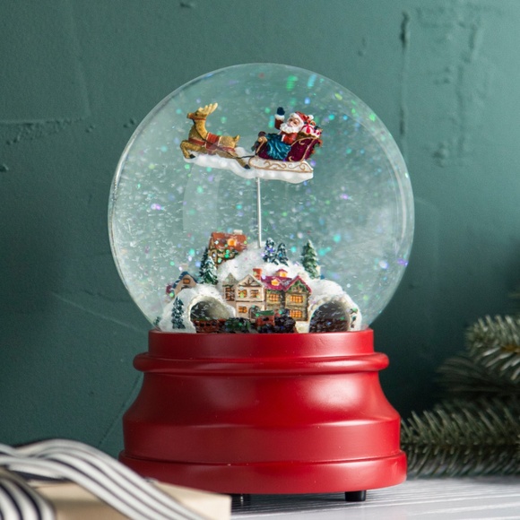 Balsam Hill Santa's Village Animated and Musical Snow Globe - Picture 1 of 14